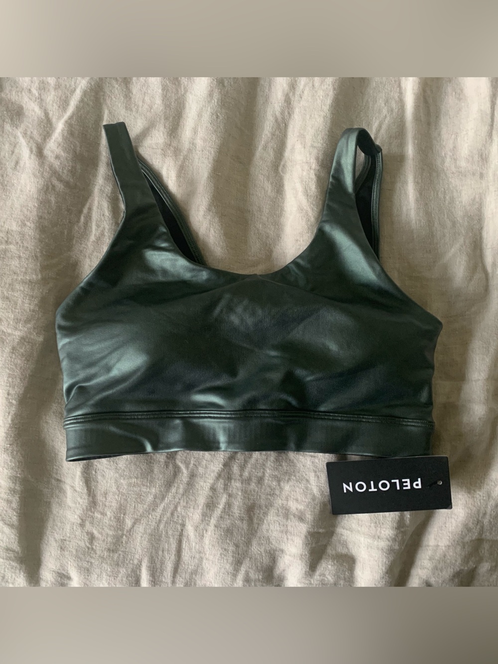Peloton Dark Green Backless Sports Bralette